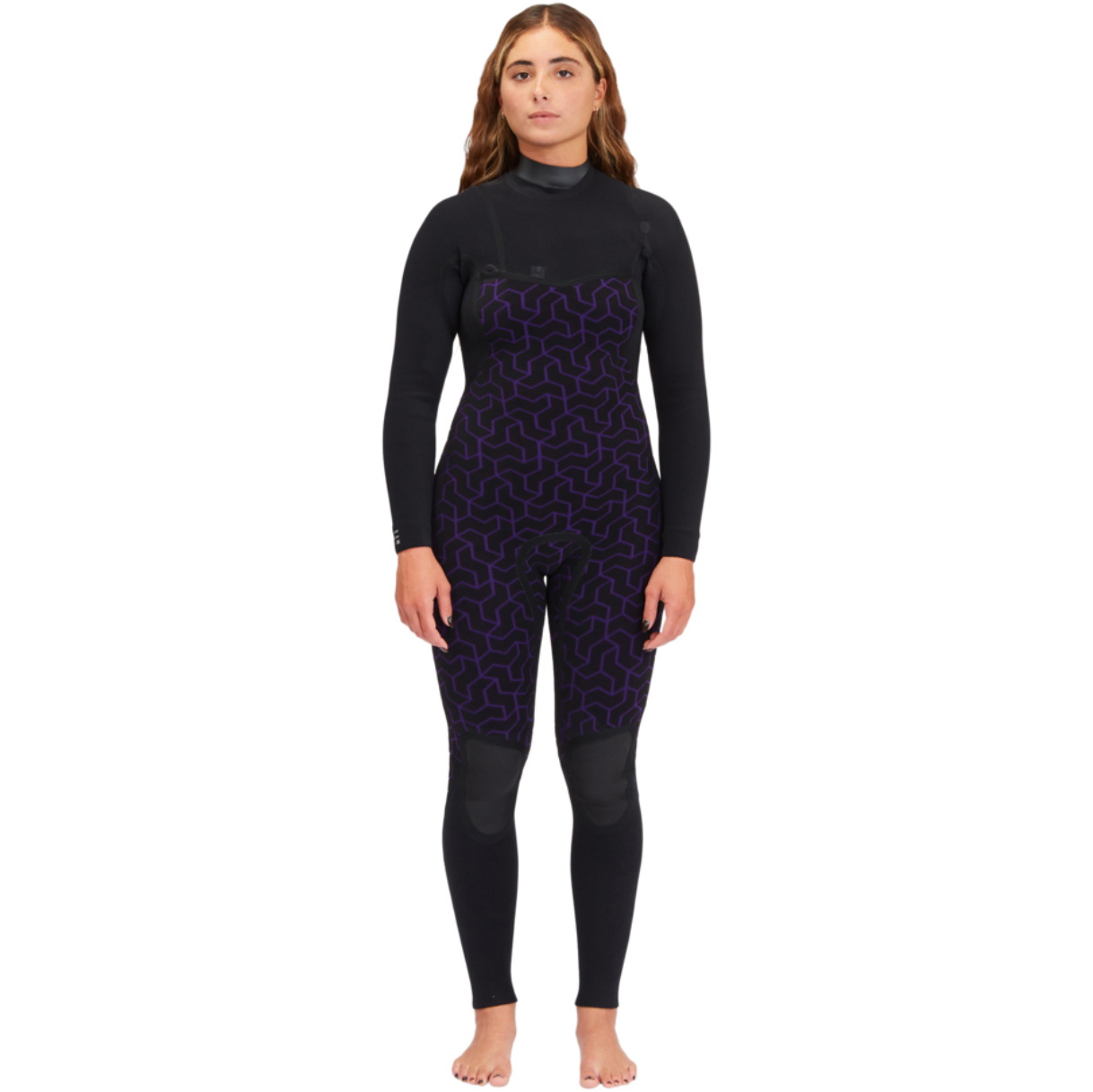 2026 Billabong Womens Furnace Natural 3/2mm Chest Zip Wetsuit ABJW100223 - Black Tiki
